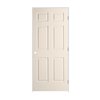 Codel Doors 26" x 80" x 1-3/8" Primed 6-Panel Colonist Molded Hollow Core 4-9/16" LH Prehung Door w/Mtt Blk Hngs 2268MHCCOLLH10B4916